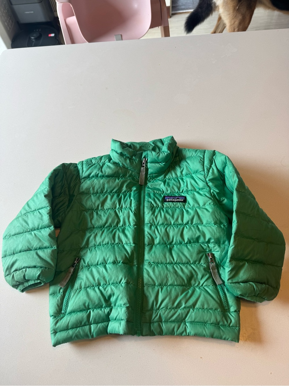 Patagonia Kids Bright Green Quilted Puffer Jacket